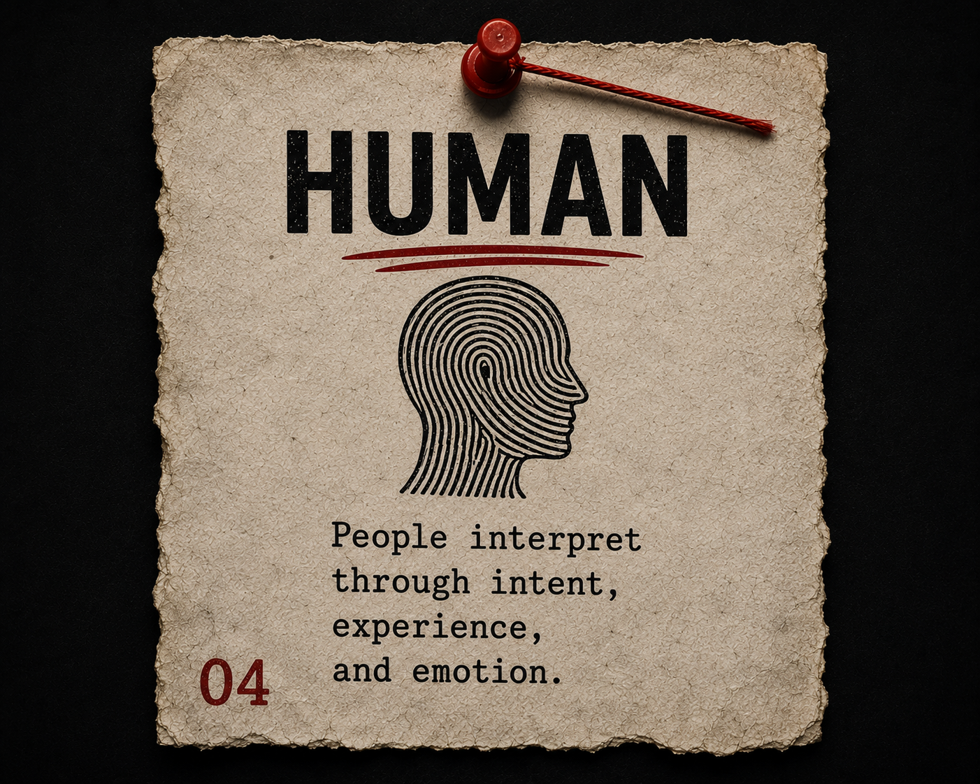Corpus Human layer card showing a fingerprint-shaped human profile.